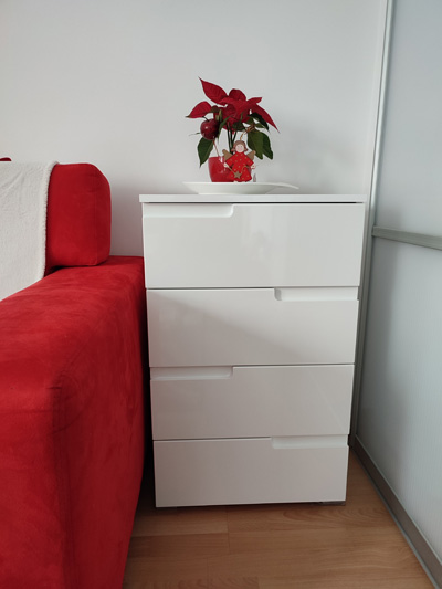CELENE KOMODA 2 BIELA/BIELY LESK