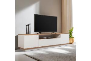 CASEOH široký TV stolík, biela/borovica Atlantic