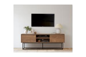 TATE TV stolík na nožičkách, orech/čierna