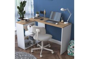 HELLEN rohovy pisaci stol dub biela