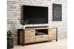 AKTUAL 41 dizajnový tv stolík dub Taurus/ čierna