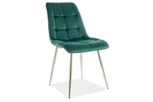 KIK VELVET jedálenská stolička, BLUVEL/chróm 