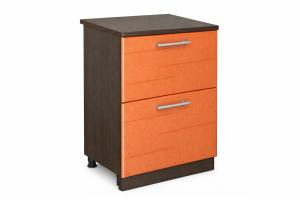 TEKNO 40 dolná s 2 zásuvkami, oranž metalic, kor. biely