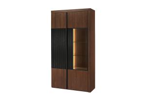 PARADIS 12 2-dverová vitrína, dub antický / čierna