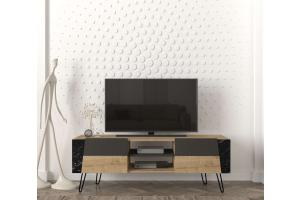 FANTOM TV stolík, sapphire/ čierny mramor/antracit