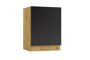 NIKOLE dolná kuchynská skrinka 60D PC, dub Artisan / čierna