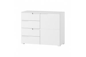 CELENE komoda 5 biela/biely lesk