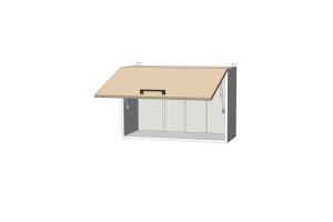 horná vysoká výklopná skrinka š.70, v.46, Modena W7046, grafit / biely mat