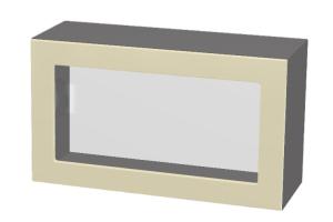 horná vysoká výklopná vitrína š.70, v.46, Modena W7046G, grafit / biely mat