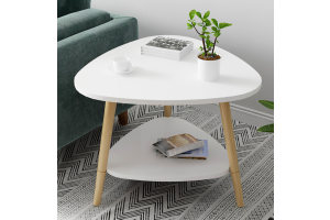 FLAT konferenčný stolík, biela/borovica