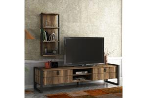 DELUXE LOST Tv stolík, metal / orech
