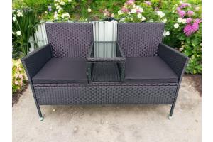 LOVE balkónový set, čierny technoratan