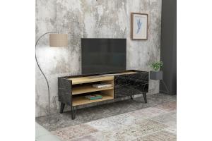 PORTAL TV stolík na nožičkách, dub / čierna