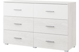 ROMER komoda 6 zásuviek, biela/light artwood