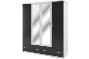 SONATE šatníková skriňa 4D, antracit/light artwood