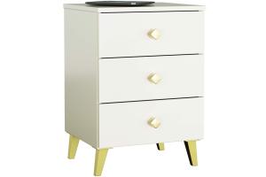 MEJBY elegantný nočný stolík K-03, kašmír/zlatá