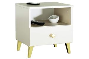 MEJBY elegantný nočný stolík K-01, kašmír/zlatá