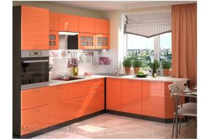 TEKNO kuchynská linka na vyskladanie, oranž. metalic, biely korpus