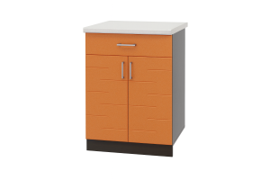 TEKNO 60 dolná s 1 zásuvkou, oranž metalic, kor. wenge