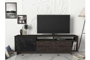 TERMA luxusný TV stolík, rehab/čierny mramor