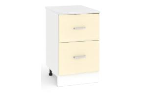 TARRA 60 dolná s 2 zásuvkami, vanilka soft, kor. biely